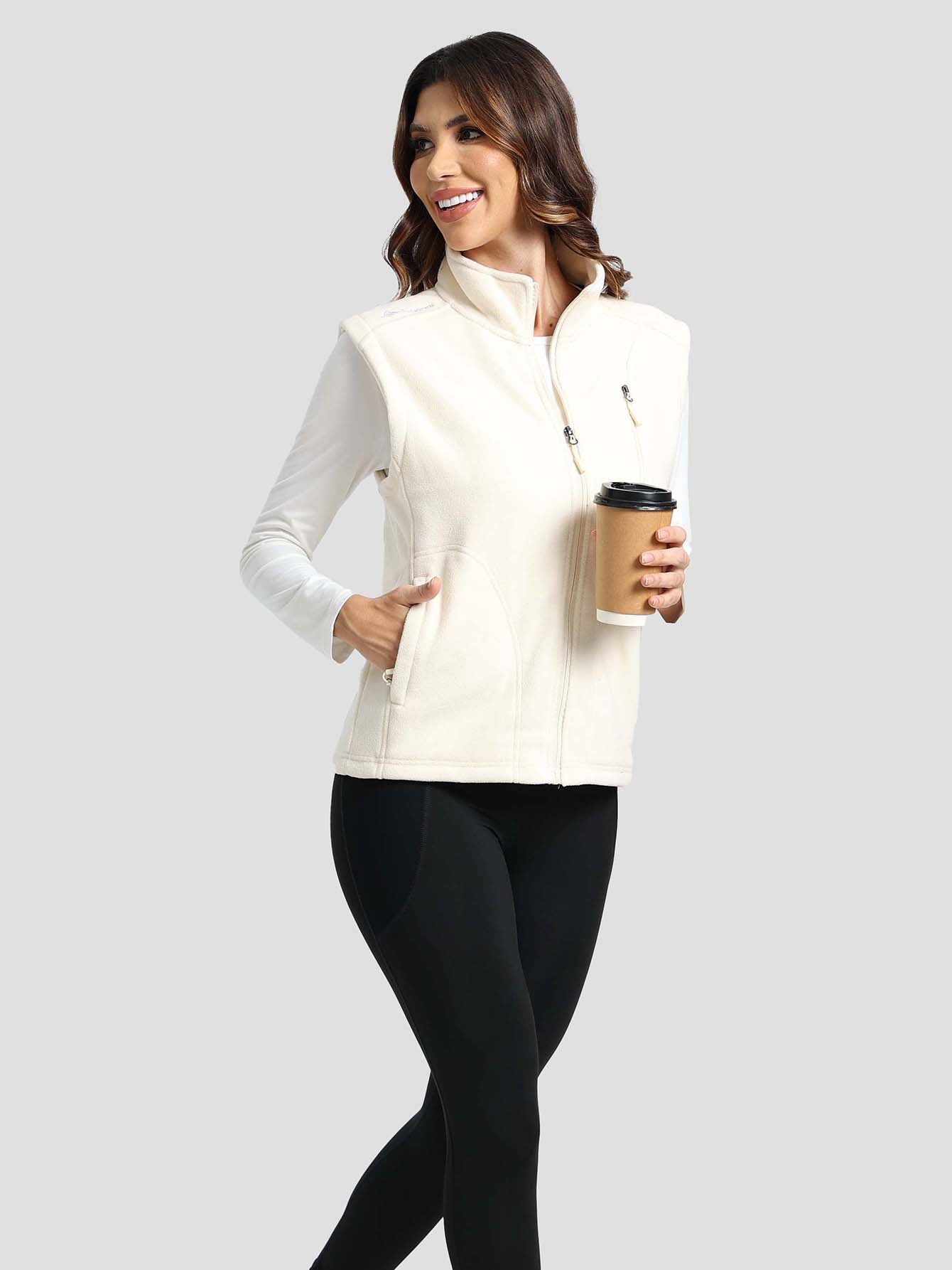 Women Warm Zip Vest with Pockets